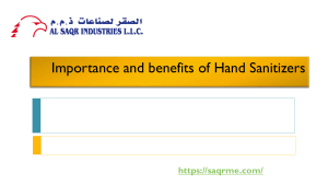 Importance and benefits of Hand Sanitizers