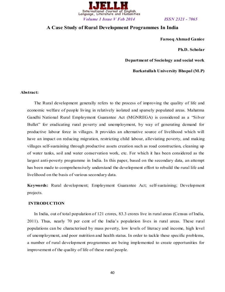 a case study of rural development programmes in india