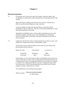 Financial Ratio Analysis: Discussion Questions