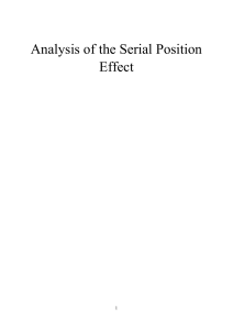 The Serial Position Effect essay
