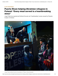 Puerto Rican helping Ukrainian refugees in Poland  “Every meal served is a heartbreaking story” - El Nuevo Día