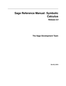 Sage Reference Manual