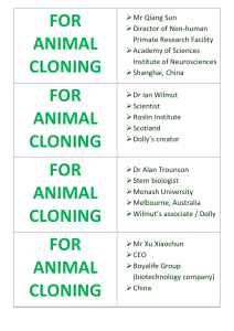 ID cards for debate about animal and human cloning
