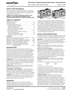 Falk V-Class Operation Manual