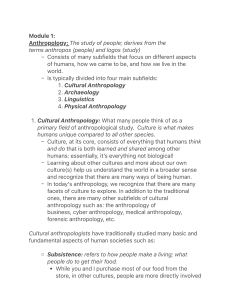 What is Anthropology and Subfields