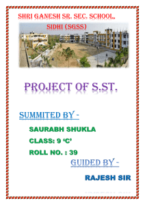 S.ST. Project Cover Page - Shri Ganesh School, Sidhi