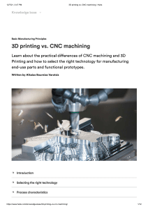 3D Printing vs CNC Machining