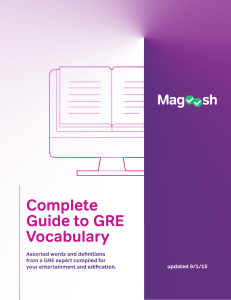 Complete Guide to GRE Vocabulary By Magoosh