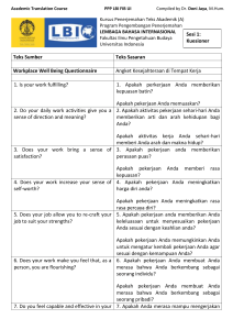 Kuesioner Kesejahteraan Kerja & Tipologi Jung - UI