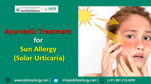 How Do You Get Rid of Sun Allergy (Solar Urticaria) with Ayurveda