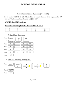 CASIO fx-95-991 calculator-Regression