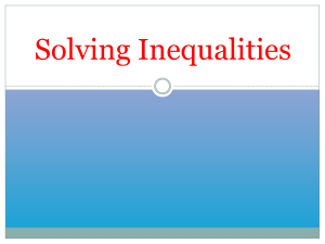 Inequality Notes 12-2