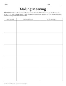 Copy of Pre-reading Meaning Making Activity