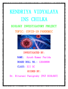 Biology Investigatory Project on COVID-19 Pandemic