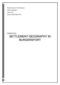 Thato Mokwena - Settlement Geography (Geography Research)