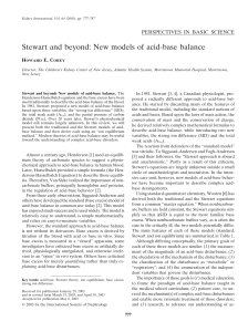 Stewart and beyond New models of acid-base balance
