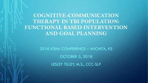 Cognitive-Communication Therapy in TBI population - KSHA