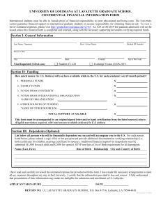 Financial Information Form (must total 37k $)