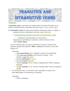 Transitive and intransitive verbs