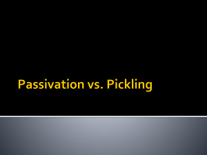 Passivation vs. Pickling