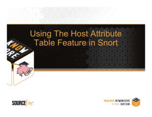 Snort Host Attribute Table Feature Guide