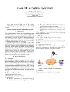 Classical Encryption Techniques