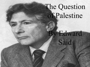 Lecture 9, Edward Said