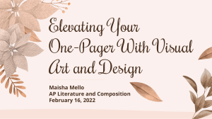 Elevating Your One-Pager With Visual Art and Design