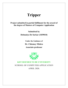 TripperReport project