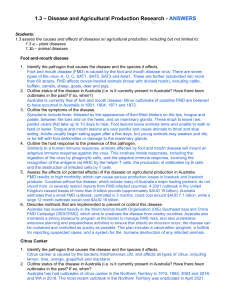 1.3 Disease and Agricultural Production Research ANSWERS 