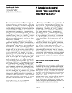 A Tutorial on Spectral Sound Processing Using Max/MSP and Jitter, Charles (2008)