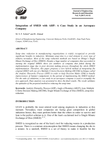 Integration of SMED with AHP A Case Study in an Aerospace