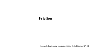 FRICTION R. C. Hibbeler, 12th Ed lec 17