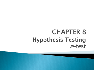 Chap 8   Basics of Hypothesis Testing
