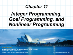 Chap 11 Integer Goal Nonlinear Programming