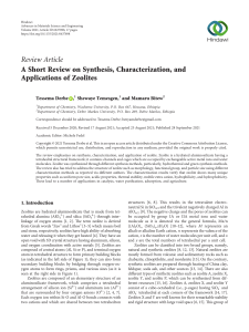 Zeolite Synthesis, Characterization, and Applications Review