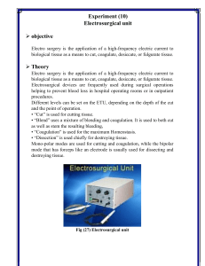 Electrosurgical Unit Experiment: Theory & Operation