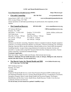 LCDC and Mental Health Resource List Houston Tx