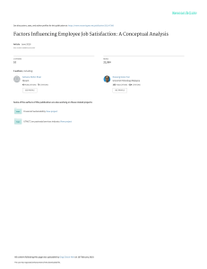 RRL.34.Factors Influencing Employee Job Satisfaction A Conceptual Analysis