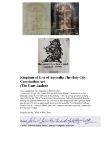 Kingdom of God Constitution with Declaration and Notice of Claim to the Throne of David (1)
