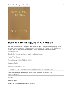 A Book of Wise Sayings Ebook
