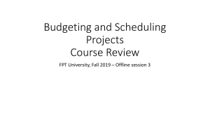 Offline03 - Budgeting and Scheduling Projects - Review