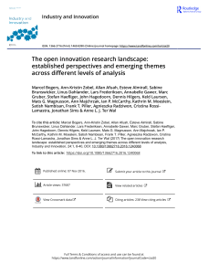 The open innovation research landscape established perspectives and emerging themes across different levels of analysis