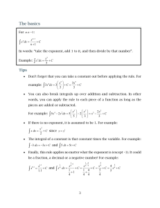 Power Rule for Integrals Notes and Practice
