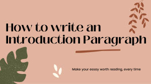 How to write an effective Intro Paragraph