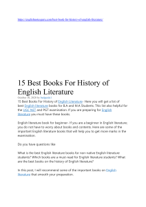 englishnotesguru 15 Best Books For History of English Literature