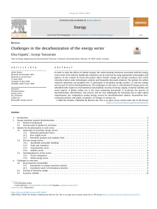 Challenges in the decarbonization of the energy se