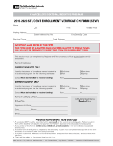 Student Enrollment Verification Form