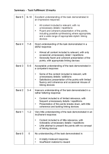 Summary Mark Scheme (GCE O Level)