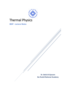 Topic 3 thermal Physics - IRNA - 2021